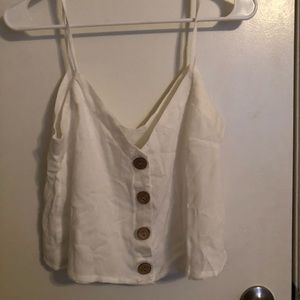 Button Down Crop Top with Straps